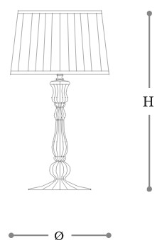 Dimensions of the Etvoilà Opera Italamp Floor Lamp